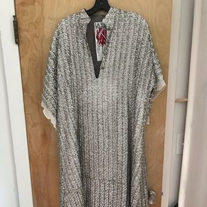 La Vie Style House Caftan in Sliver Sequin